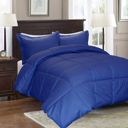 Club Le Med 230 TC Damask Down Alternative Comforter Set, Blue, Full/Queen 103129